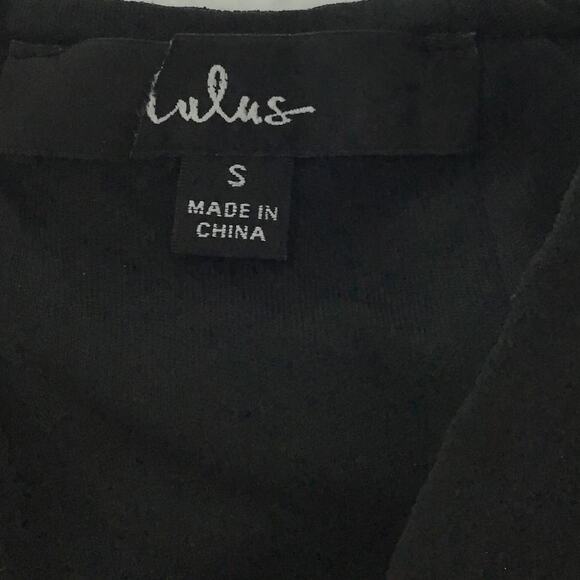 LULU'S SZ S Catch Me Sparkling Black Rhinestone Side Slit Wide-Leg Pants NEW B44 - Picture 5 of 8